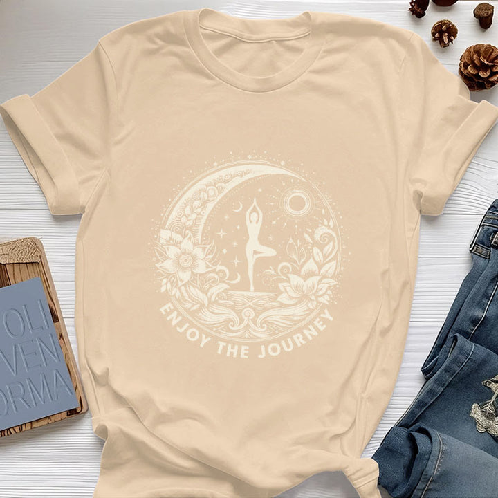 Camiseta espiritual de yoga Olivenorma "DISFRUTA EL VIAJE" - Amarillo - 2XL - image 12