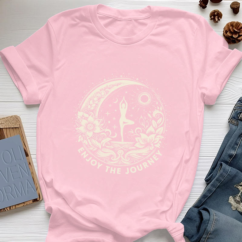 Camiseta espiritual de yoga Olivenorma "DISFRUTA EL VIAJE" - Rosa - 2XL - image 16