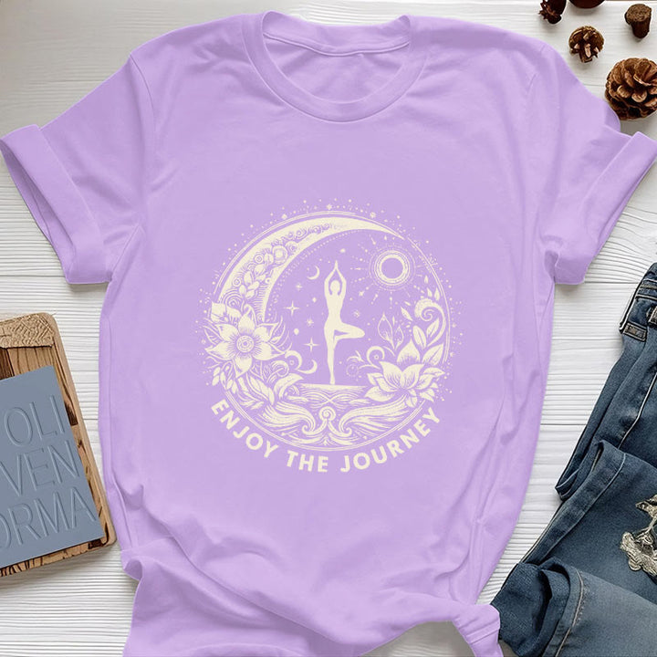 Camiseta espiritual de yoga Olivenorma "DISFRUTA EL VIAJE" - Púrpura - 2XL - image 18