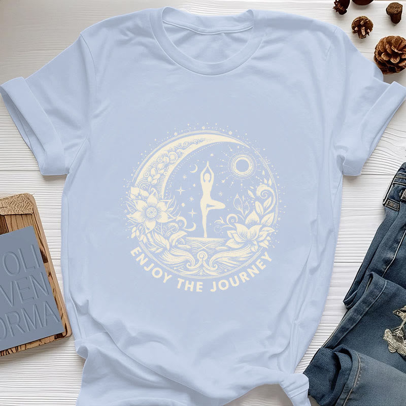 Camiseta espiritual de yoga Olivenorma "DISFRUTA EL VIAJE" - Azul - 2XL - image 14
