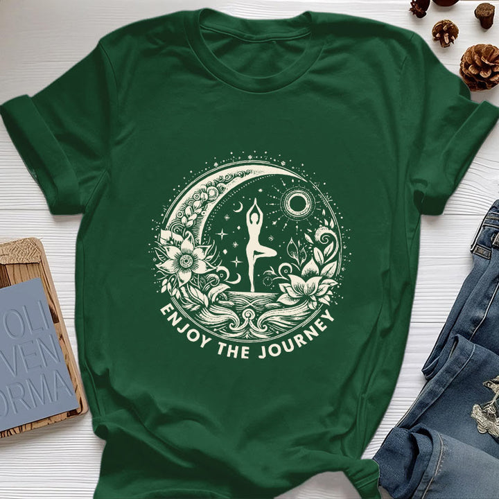 Camiseta espiritual de yoga Olivenorma "DISFRUTA EL VIAJE" - Verde oscuro - 2XL - image 20