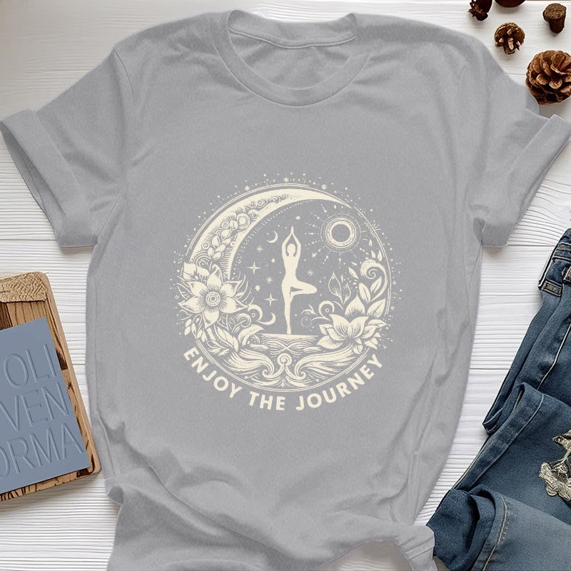 Camiseta espiritual de yoga Olivenorma "DISFRUTA EL VIAJE" - Gris - 2XL - image 10