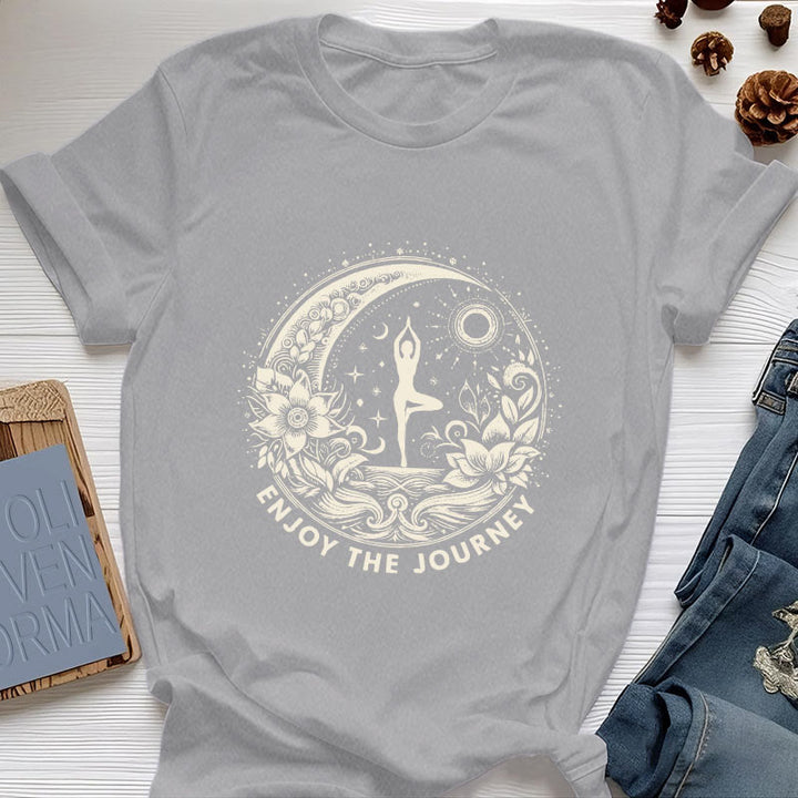 Camiseta espiritual de yoga Olivenorma "DISFRUTA EL VIAJE" - Gris - 2XL - image 10