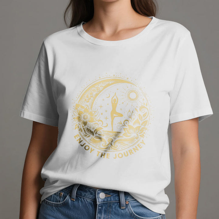Camiseta espiritual de yoga Olivenorma "DISFRUTA EL VIAJE" - image 7