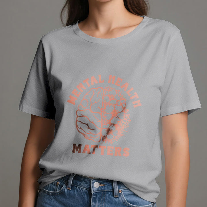 Olivenorma - Camiseta de algodón inspiradora "LA SALUD MENTAL IMPORTA" - image 11