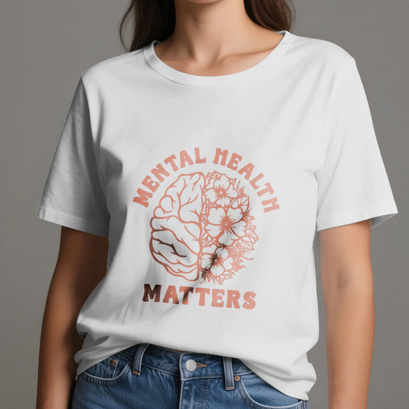 Olivenorma - Camiseta de algodón inspiradora "LA SALUD MENTAL IMPORTA" - image 7