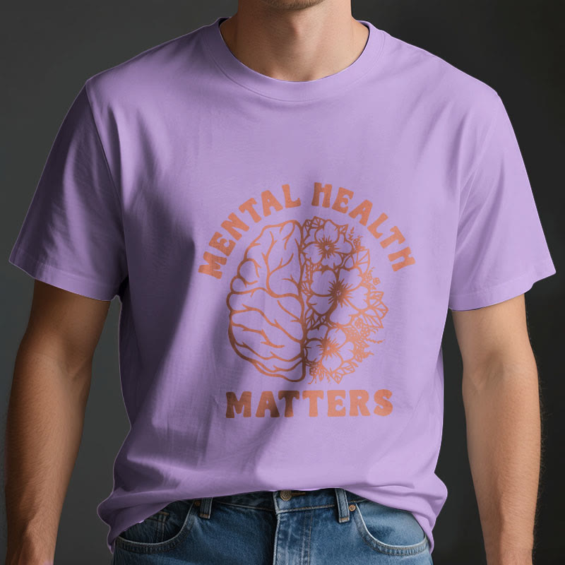 Olivenorma - Camiseta de algodón inspiradora "LA SALUD MENTAL IMPORTA" - image 4