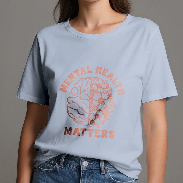 Olivenorma - Camiseta de algodón inspiradora "LA SALUD MENTAL IMPORTA" - image 15