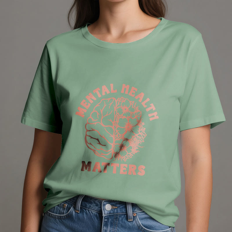 Olivenorma - Camiseta de algodón inspiradora "LA SALUD MENTAL IMPORTA" - image 19
