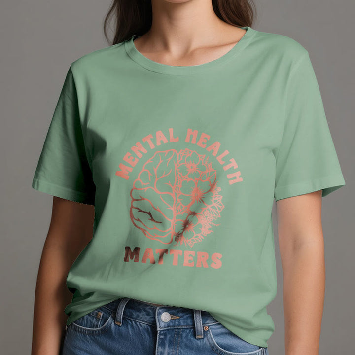 Olivenorma - Camiseta de algodón inspiradora "LA SALUD MENTAL IMPORTA" - image 19