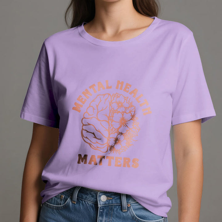 Olivenorma - Camiseta de algodón inspiradora "LA SALUD MENTAL IMPORTA" - image 2