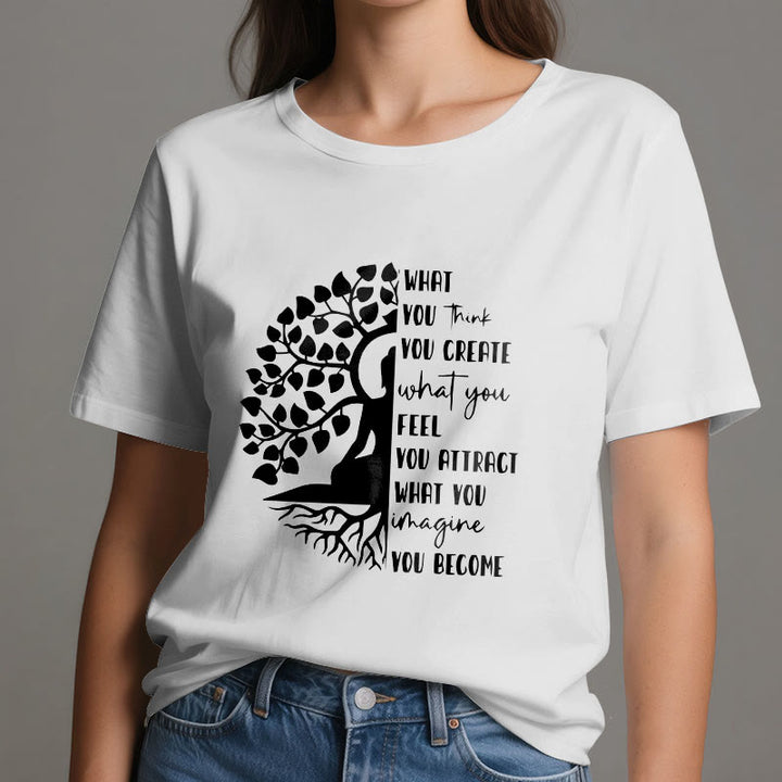Camiseta de algodón de meditación de yoga del Árbol de la Vida de Olivenorma - image 7