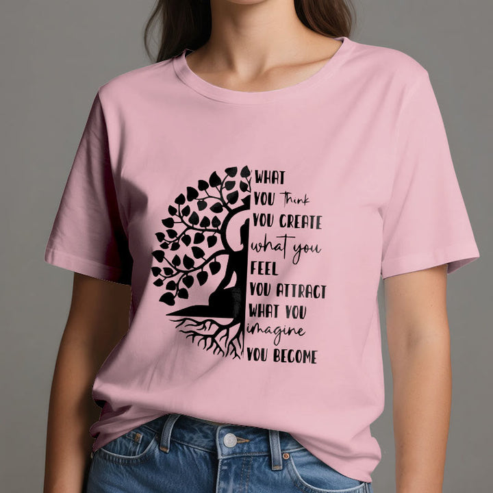 Camiseta de algodón de meditación de yoga del Árbol de la Vida de Olivenorma - image 17