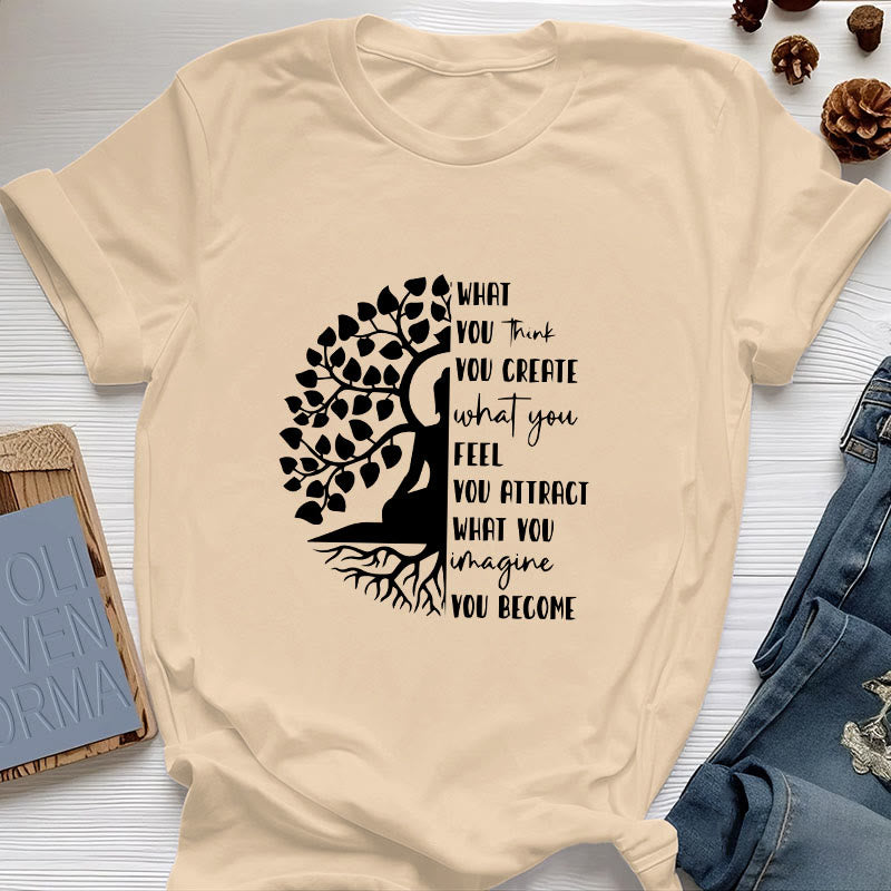 Camiseta de algodón de meditación de yoga del Árbol de la Vida de Olivenorma - Amarillo - 2XL - image 12
