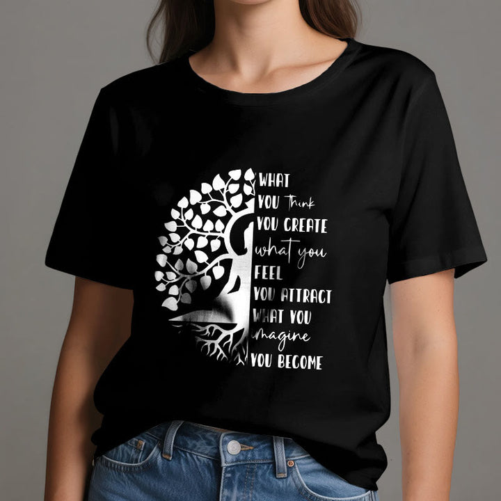 Camiseta de algodón de meditación de yoga del Árbol de la Vida de Olivenorma - image 9