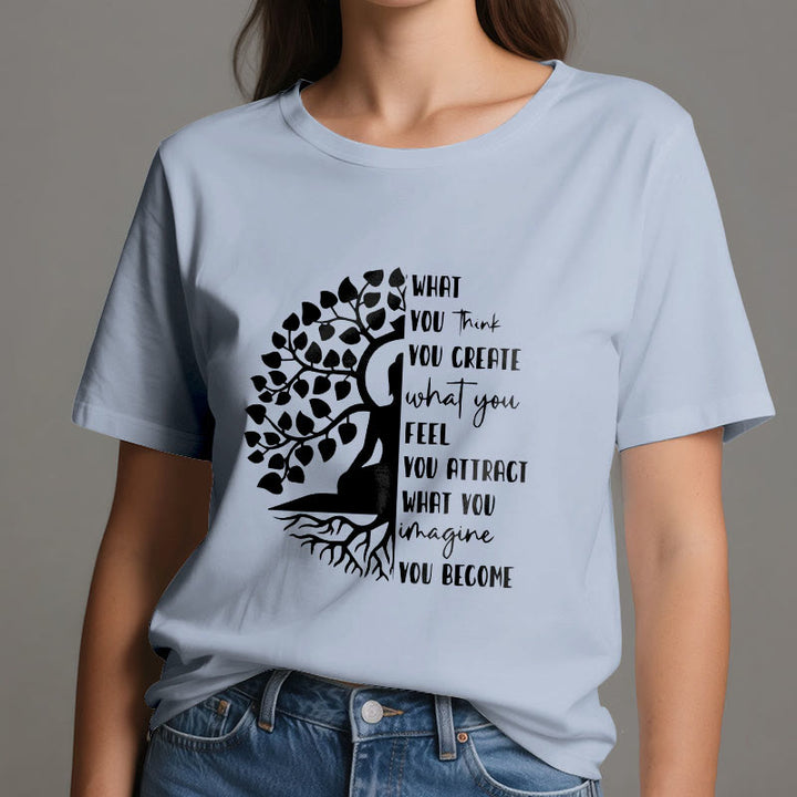 Camiseta de algodón de meditación de yoga del Árbol de la Vida de Olivenorma - image 15