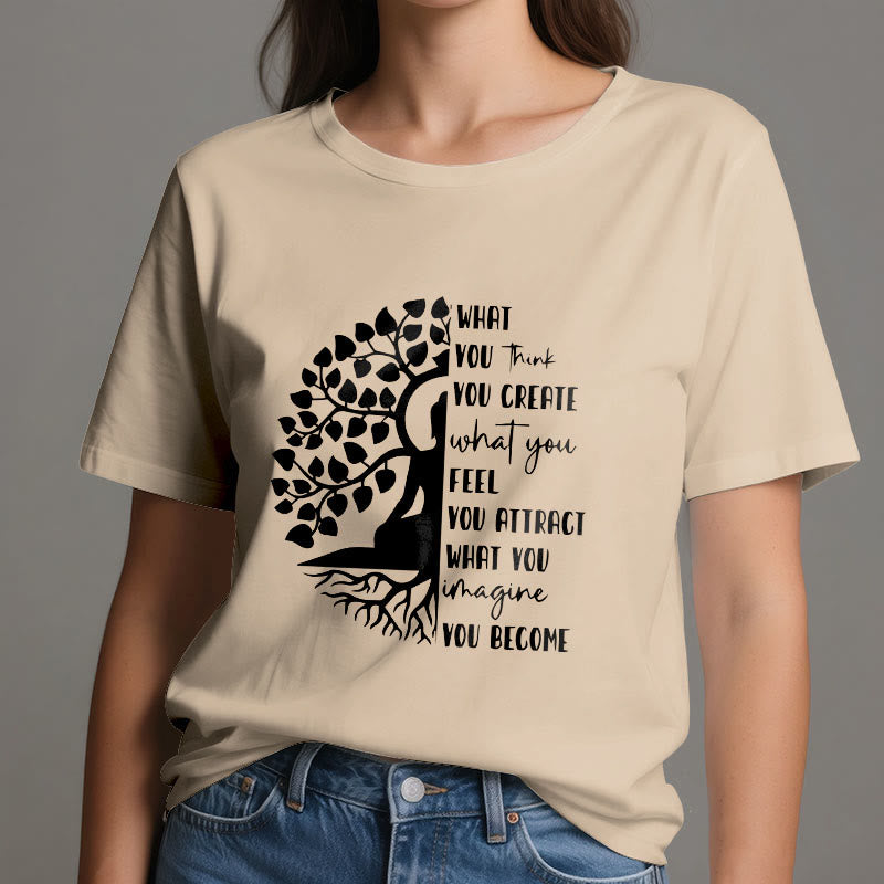 Camiseta de algodón de meditación de yoga del Árbol de la Vida de Olivenorma - image 13