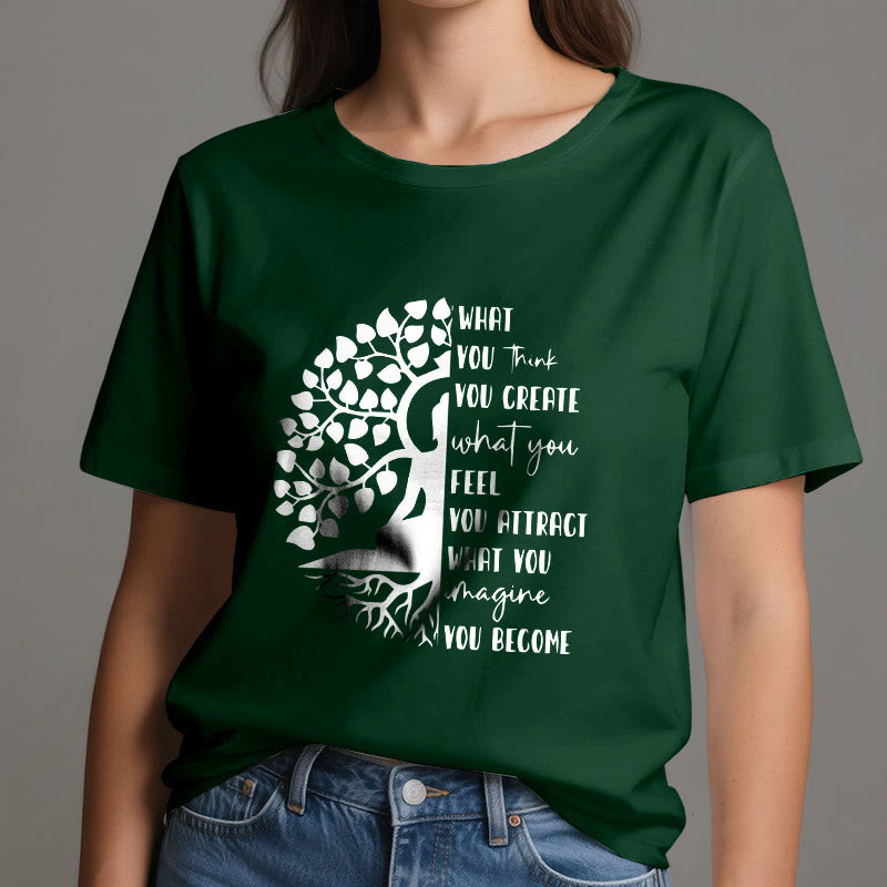 Camiseta de algodón de meditación de yoga del Árbol de la Vida de Olivenorma - image 21