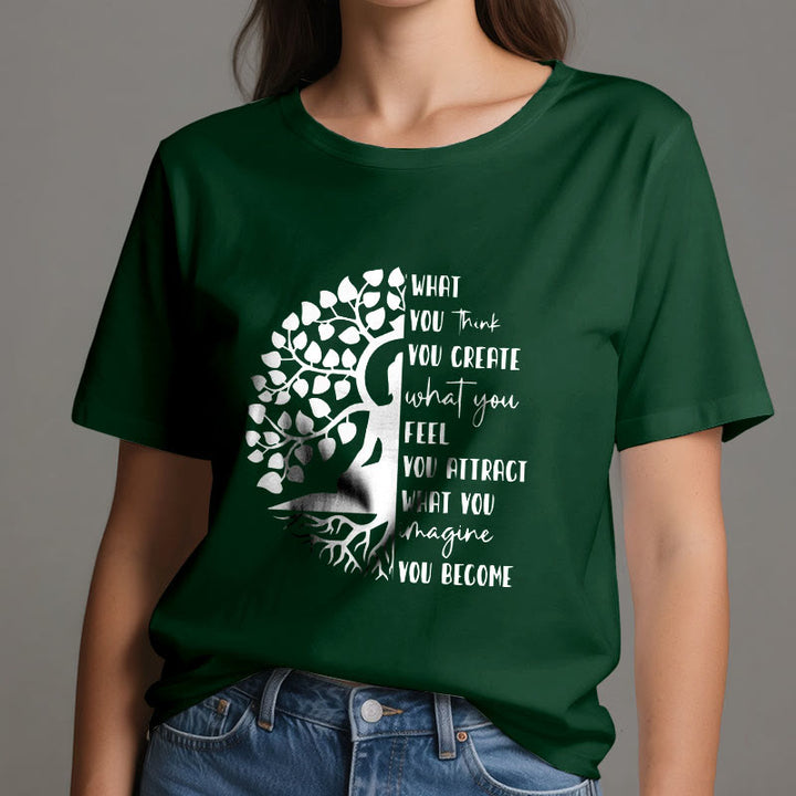 Camiseta de algodón de meditación de yoga del Árbol de la Vida de Olivenorma - image 21