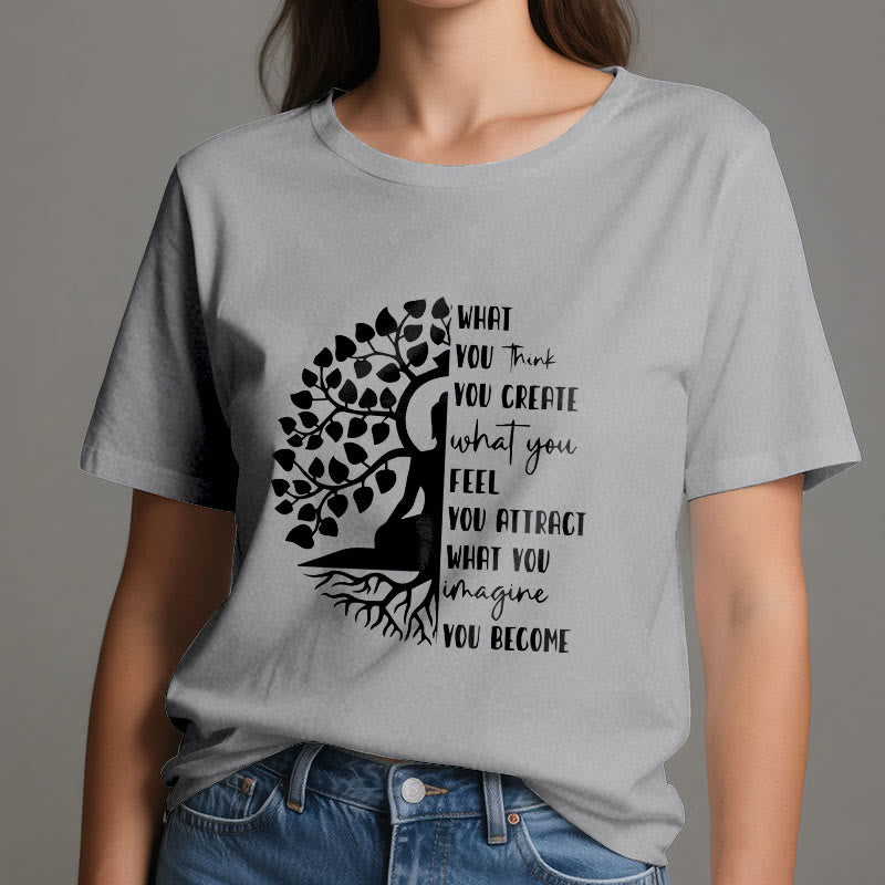 Camiseta de algodón de meditación de yoga del Árbol de la Vida de Olivenorma - image 11