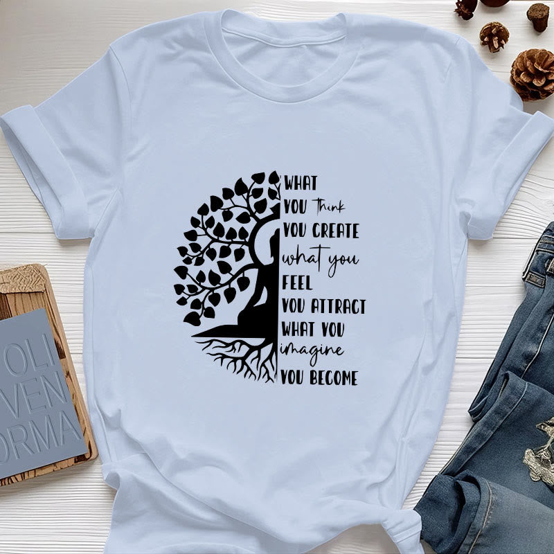 Camiseta de algodón de meditación de yoga del Árbol de la Vida de Olivenorma - Azul - 2XL - image 14