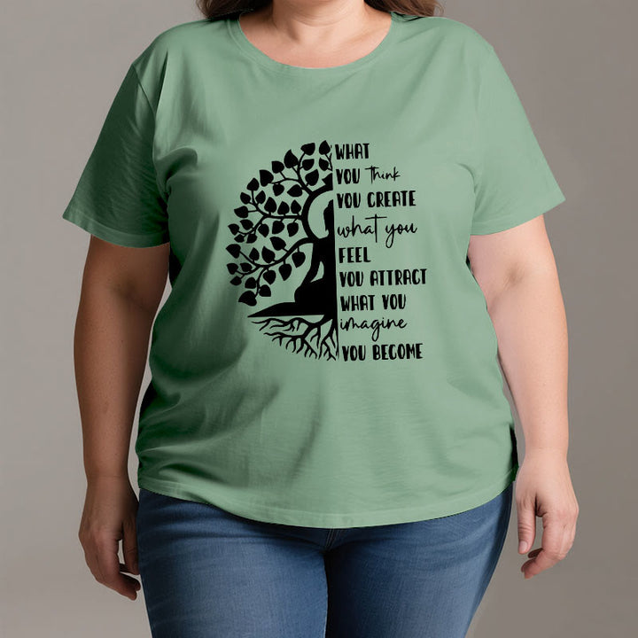 Camiseta de algodón de meditación de yoga del Árbol de la Vida de Olivenorma - image 3