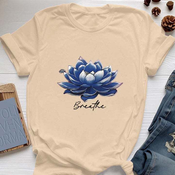 Camiseta espiritual Olivenorma "BREATHE" de Lotus Yoga Apparel - Amarillo - 2XL - image 1