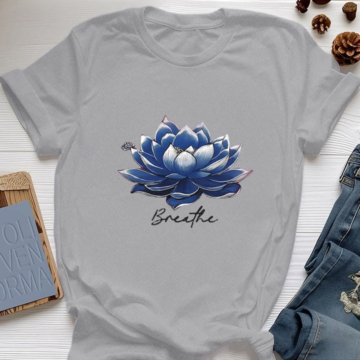 Camiseta espiritual Olivenorma "BREATHE" de Lotus Yoga Apparel - Gris - 2XL - image 10