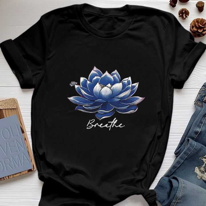 Camiseta espiritual Olivenorma "BREATHE" de Lotus Yoga Apparel - Negro - 2XL - image 8