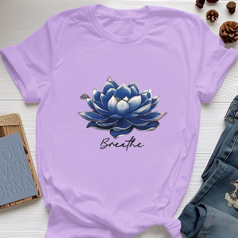 Camiseta espiritual Olivenorma "BREATHE" de Lotus Yoga Apparel - Púrpura - 2XL - image 16