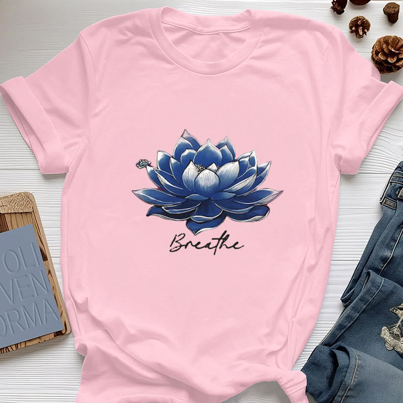 Camiseta espiritual Olivenorma "BREATHE" de Lotus Yoga Apparel - Rosa - 2XL - image 14