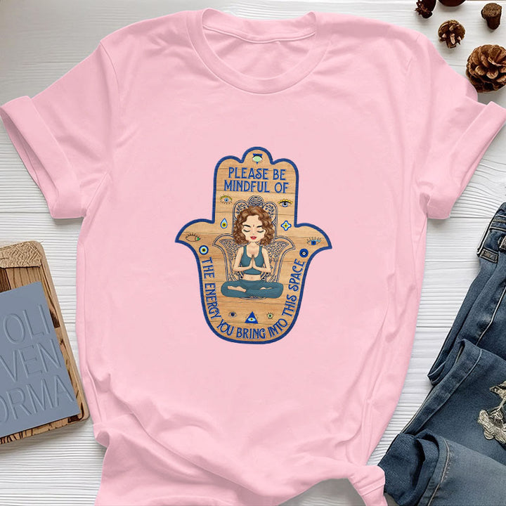 Camiseta de protección espiritual con la mano de hamsa de Olivenorma - Rosa - 2XL - image 14