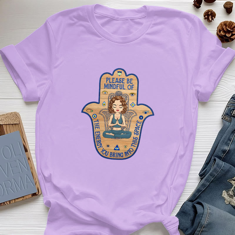 Camiseta de protección espiritual con la mano de hamsa de Olivenorma - Púrpura - 2XL - image 16