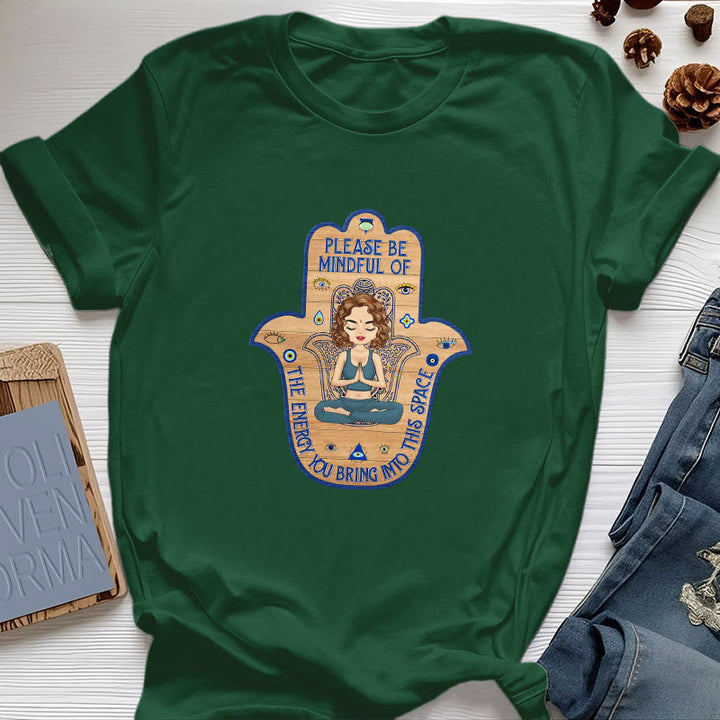 Camiseta de protección espiritual con la mano de hamsa de Olivenorma - Verde oscuro - 2XL - image 20