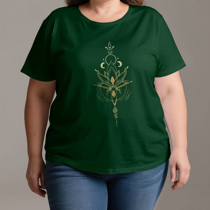 Camiseta de algodón Olivenorma con protección de loto y fases lunares - image 3