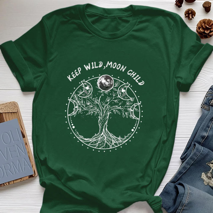 Camisetas de Olivenorma "KEEP WILD, MOON CHILD" con las fases lunares del Árbol de la Vida - Verde oscuro - 2XL - image 20