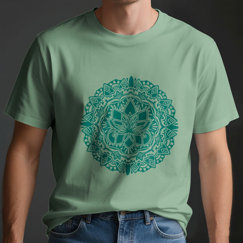 Camiseta con estampado de loto verde Olivenorma
