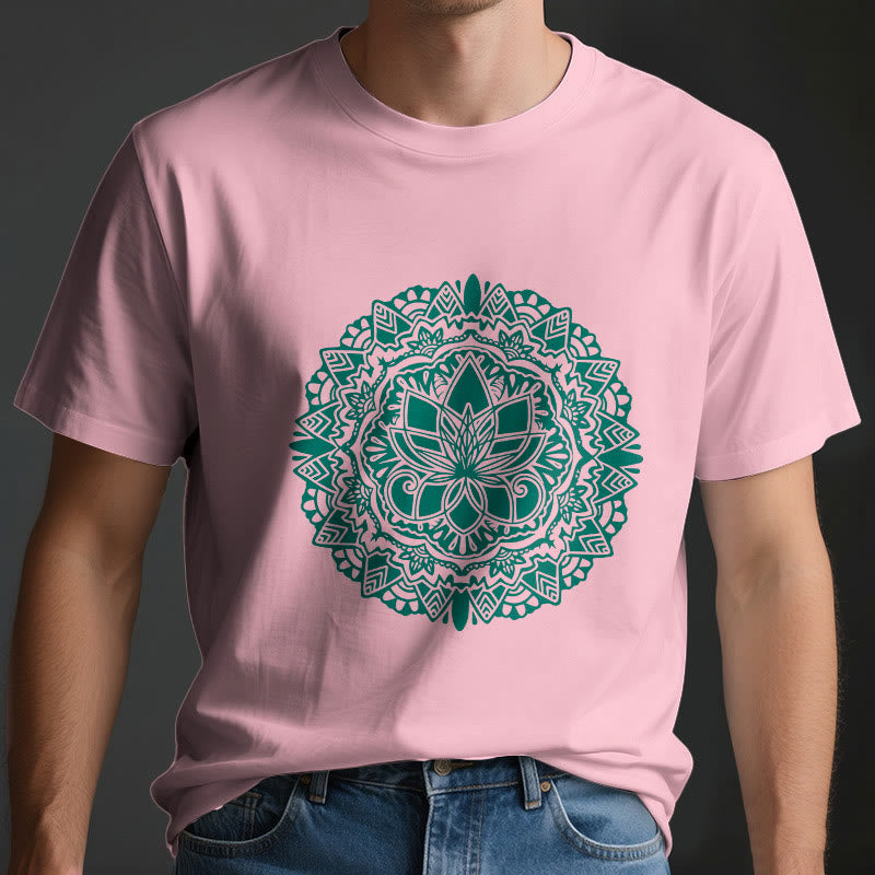 Camiseta con estampado de loto verde Olivenorma