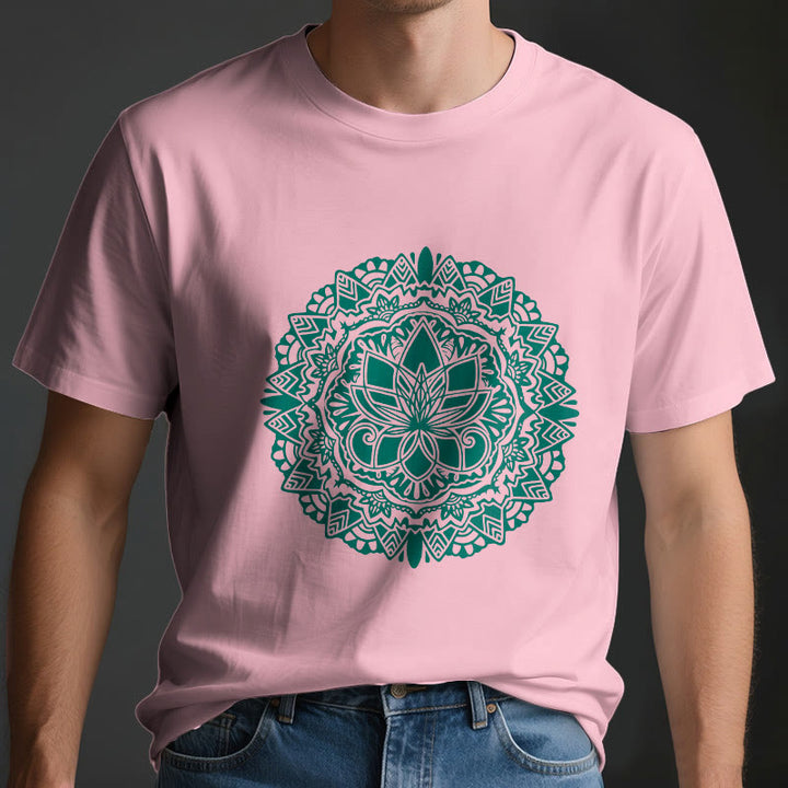 Camiseta con estampado de loto verde Olivenorma
