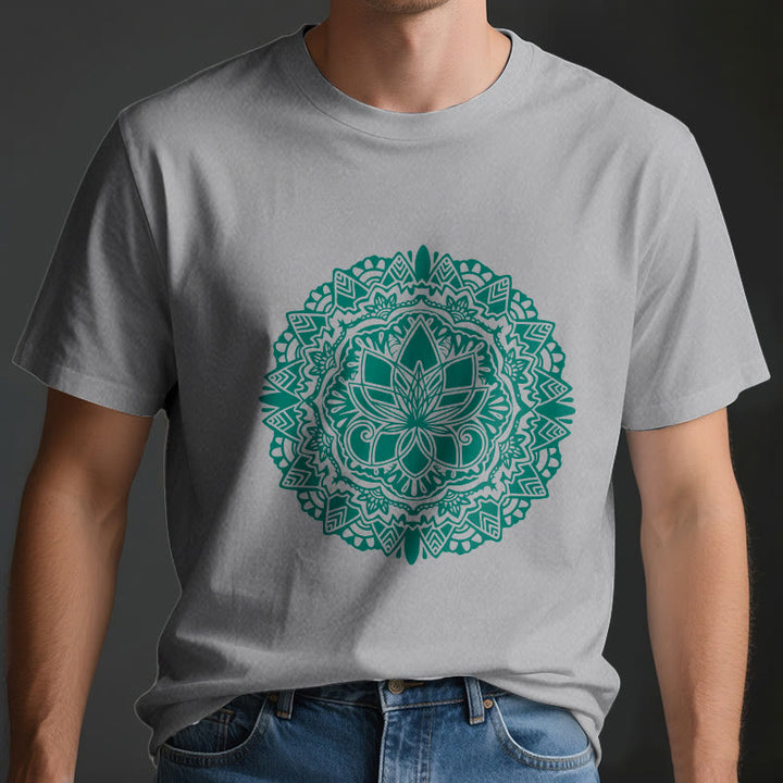 Camiseta con estampado de loto verde Olivenorma