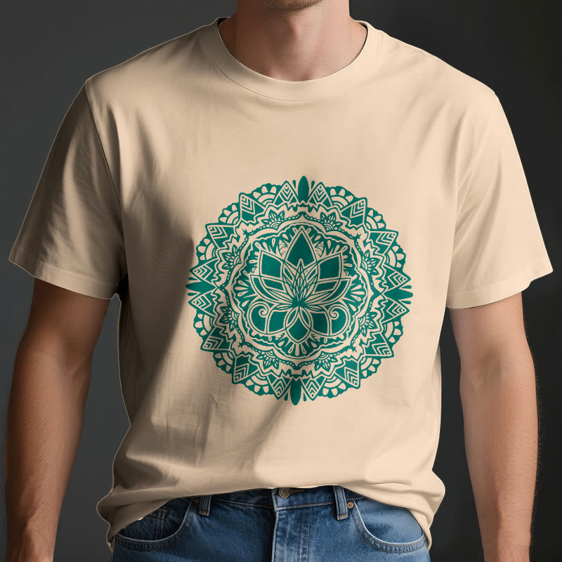Camiseta con estampado de loto verde Olivenorma