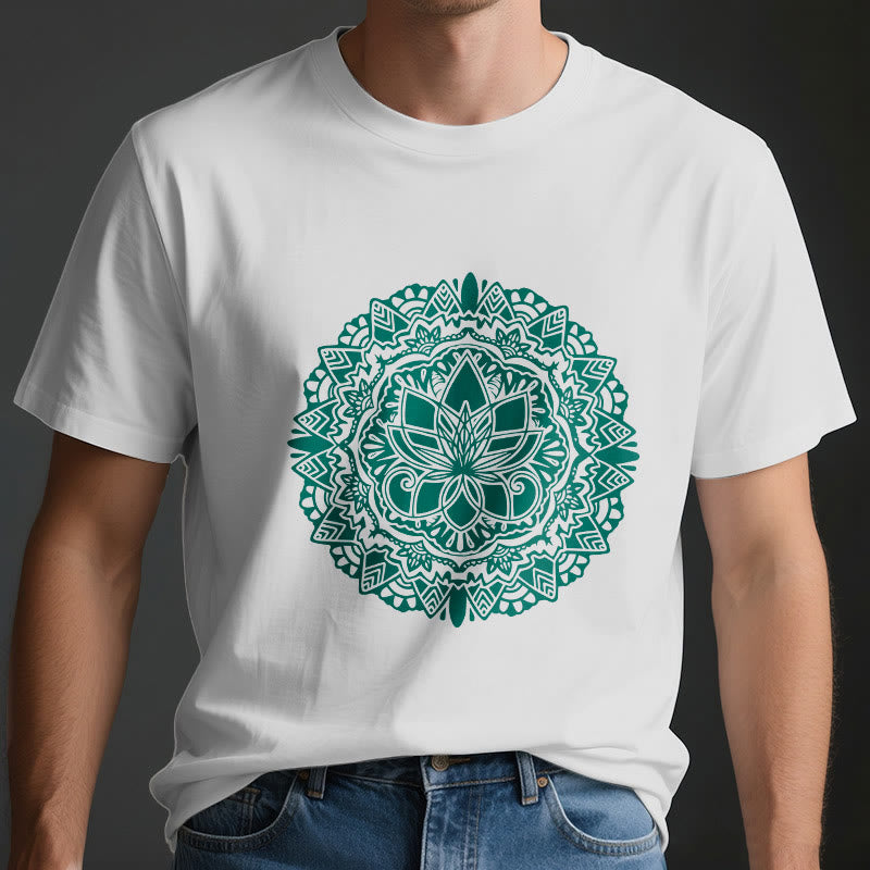 Camiseta con estampado de loto verde Olivenorma