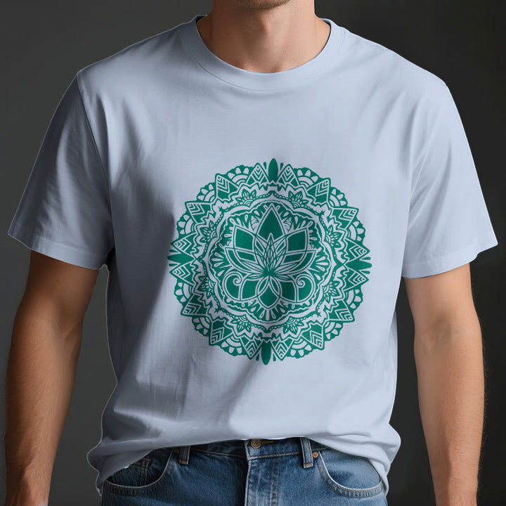 Camiseta con estampado de loto verde Olivenorma