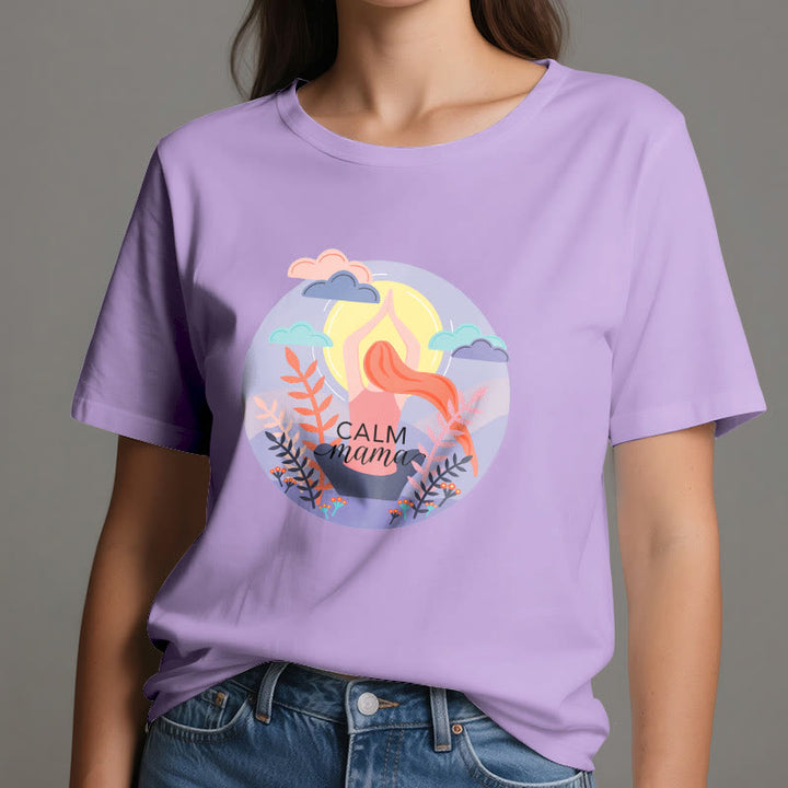 Camiseta de yoga con estampado "Calm Mama" de Olivenorma