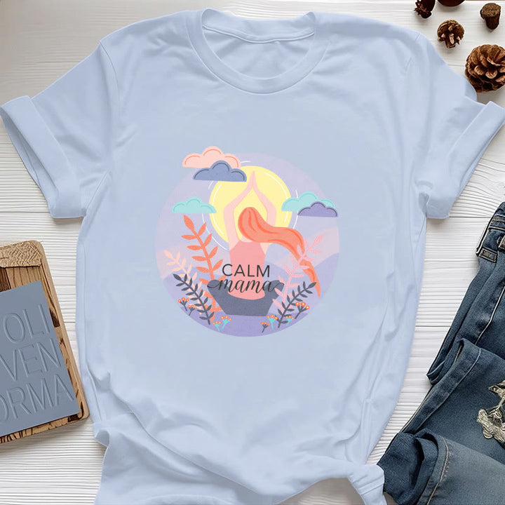 Camiseta de yoga con estampado "Calm Mama" de Olivenorma