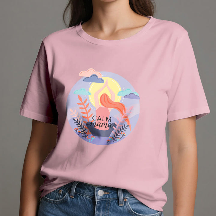 Camiseta de yoga con estampado "Calm Mama" de Olivenorma
