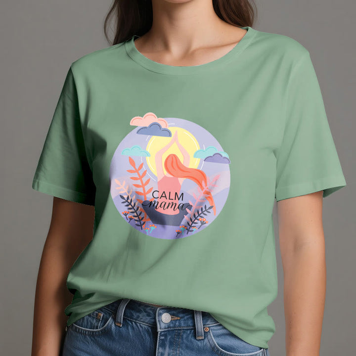 Camiseta de yoga con estampado "Calm Mama" de Olivenorma