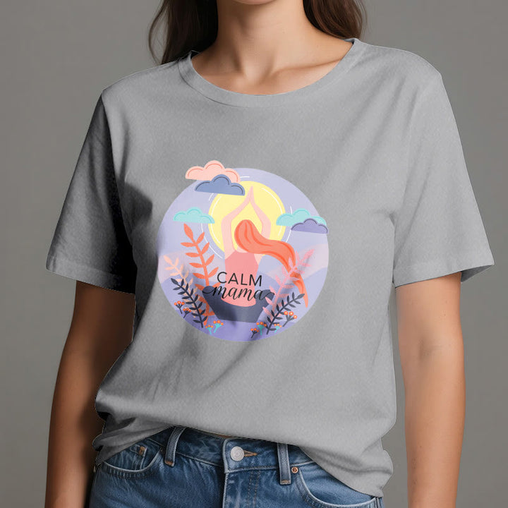 Camiseta de yoga con estampado "Calm Mama" de Olivenorma
