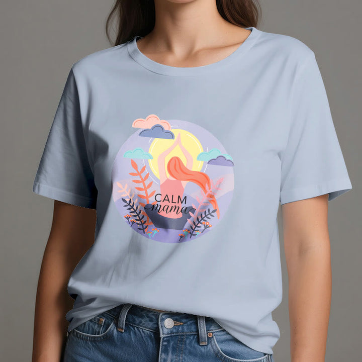Camiseta de yoga con estampado "Calm Mama" de Olivenorma