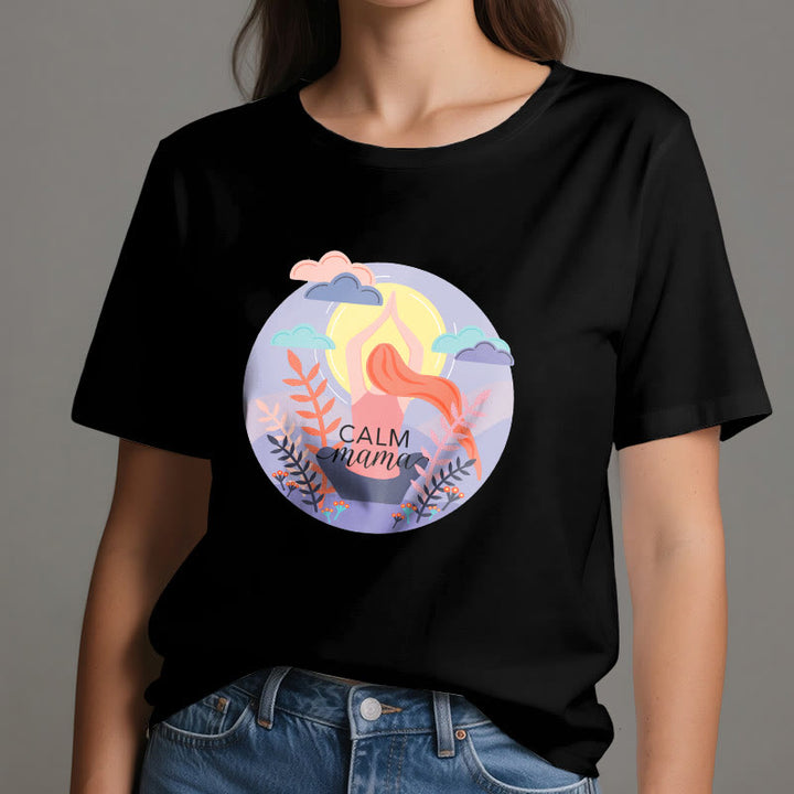 Camiseta de yoga con estampado "Calm Mama" de Olivenorma